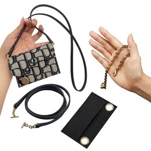 Dior Saddle Wallet Chain Insert Card Holder Conversion Gold Chain & Navy Leather